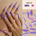 Long Metallic Fake Nails