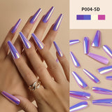 Long Metallic Fake Nails