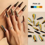 Long Metallic Fake Nails